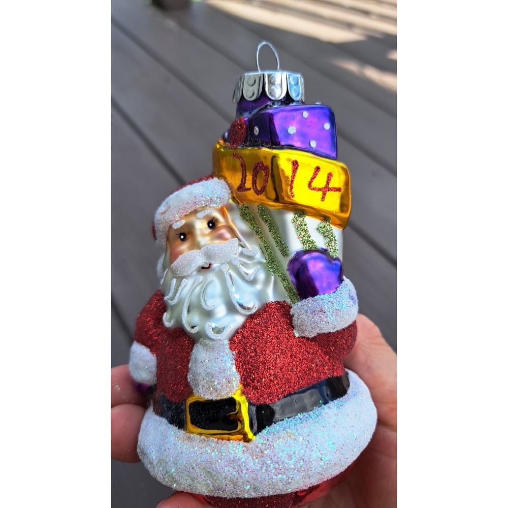 Celebrations By Christopher Radko Handcrafted Glass Christmas Ornaments Santa
